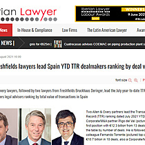 A&O, Freshfields lawyers lead Spain YTD TTR dealmakers ranking by deal value